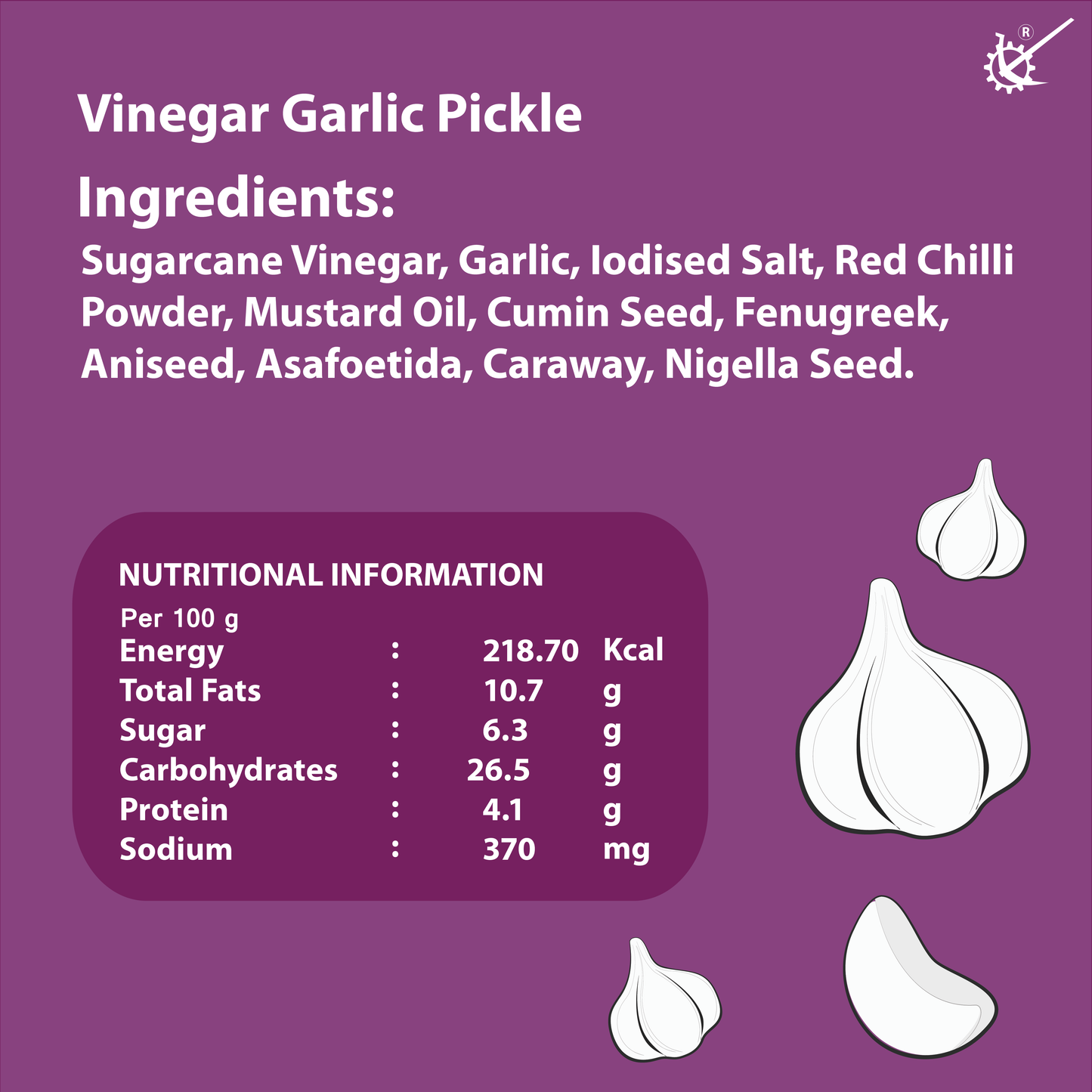 Swa-Jay Vinegar Garlic Pickle 300 g