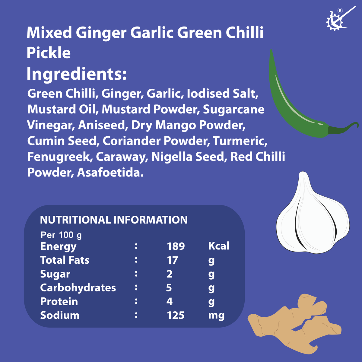 Swa-Jay Mixed Ginger Garlic Green Chilli Pickle 300 g