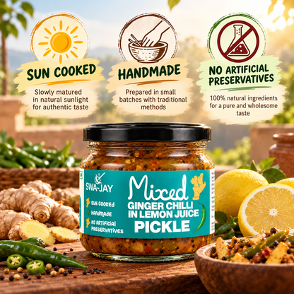 Swa-Jay Mixed Ginger Green Chilli Pickle (in Lemon Juice) 300 g