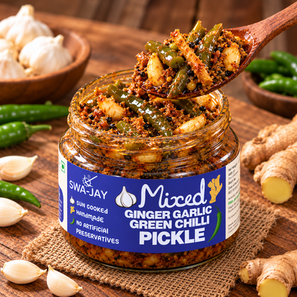 Swa-Jay Mixed Ginger Garlic Green Chilli Pickle 300 g