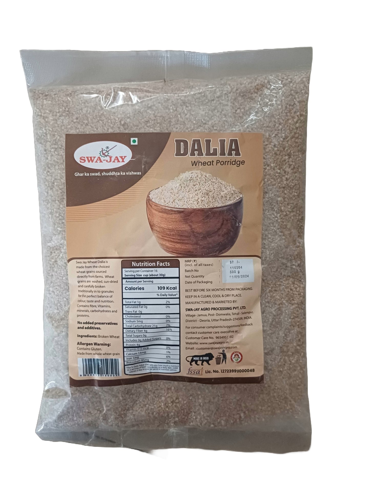 Swa-Jay Instant Wheat Dalia 500 g