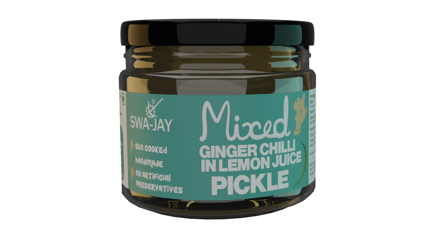 Swa-Jay Mixed Ginger Green Chilli Pickle (in Lemon Juice) 300 g