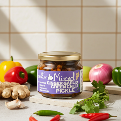 Swa-Jay Mixed Ginger Garlic Green Chilli Pickle 300 g