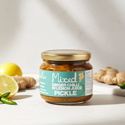 Swa-Jay Mixed Ginger Green Chilli Pickle (in Lemon Juice) 300 g